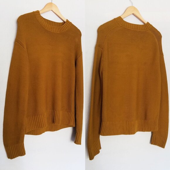 Everlane The Link-Stitch Crewneck Sweater XS Brass Brown 100% Cotton Jumper Top - Picture 15 of 15